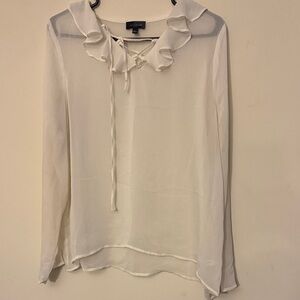 The Limited Cream Ruffle Blouse